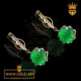 Buy 14k gold earrings for women armenian gold fashion jewelry где купить золотые серьги с драгоценными камнями недорого Серьги из золота (11)